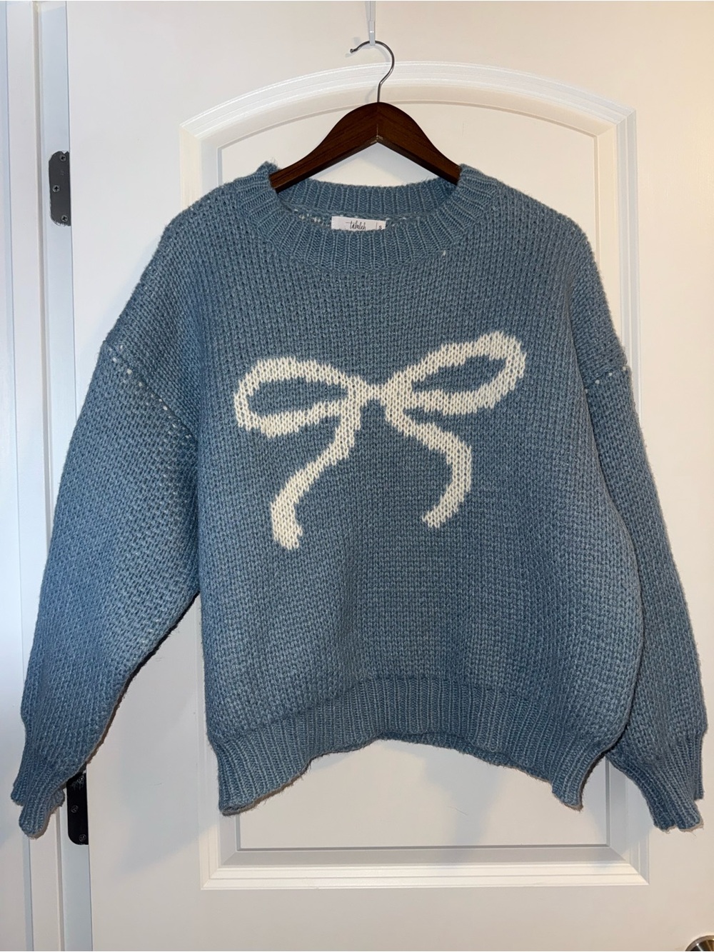 Talulah Boutique Bow Crewneck Sweater Blue